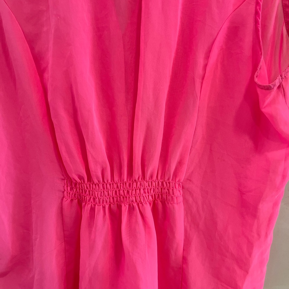 Neon pink shirt with lace detailing - Picture 9 of 10